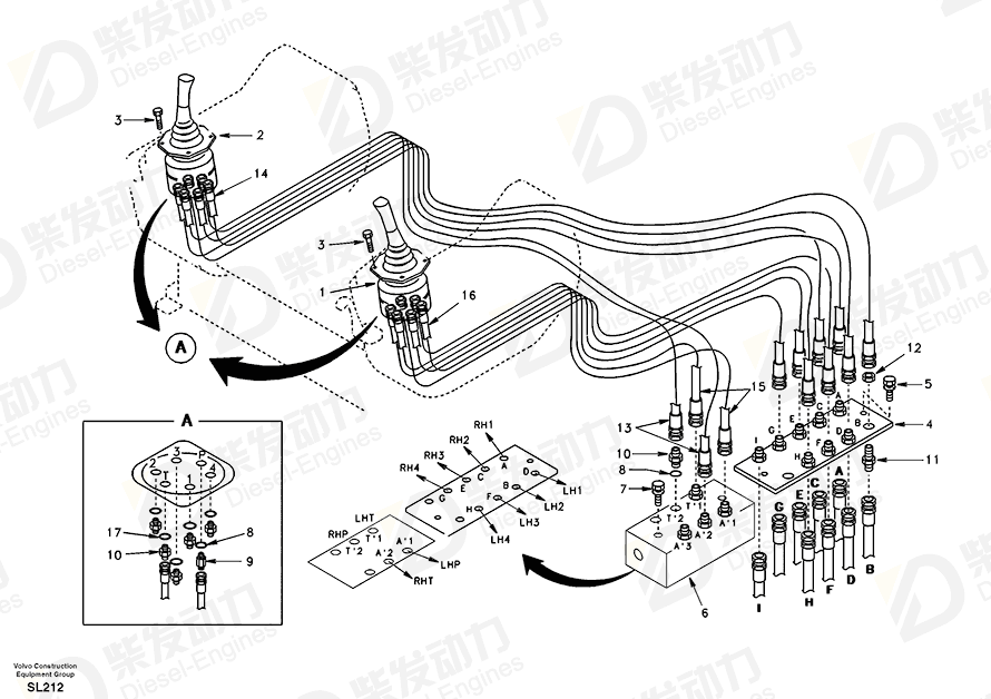 VOLVO Hose assembly SA9451-02216 Drawing