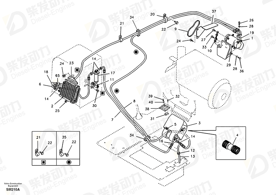 VOLVO O-ring SA1025-01540 Drawing