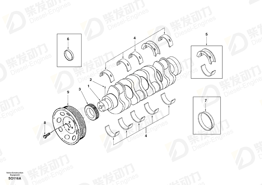 VOLVO Pulley SA3914494 Drawing