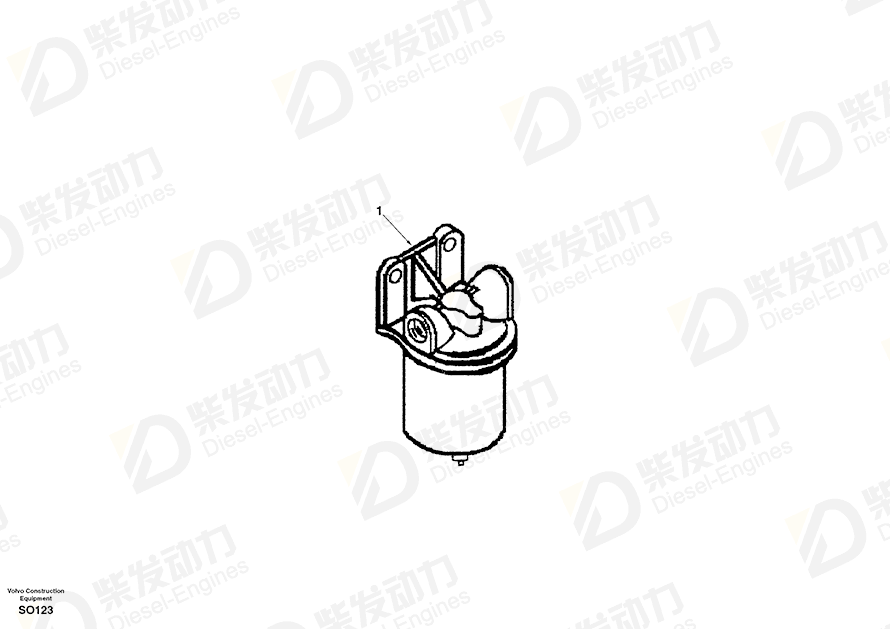 VOLVO Water separator SA3908607 Drawing VOLVO Water separator SA3908607 Drawing