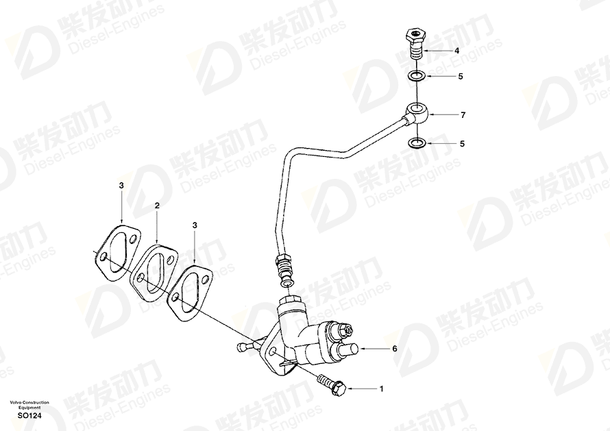 VOLVO Banjo fitting SA3916361 Drawing