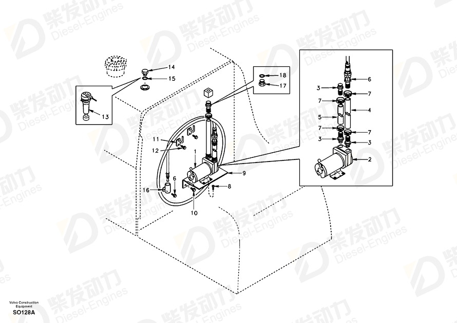 VOLVO Stop SA1128-00250 Drawing VOLVO Stop SA1128-00250 Drawing