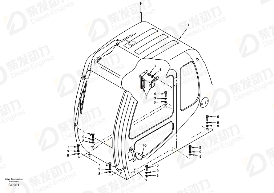 VOLVO Cab SA1166-30020 Drawing VOLVO Cab SA1166-30020 Drawing