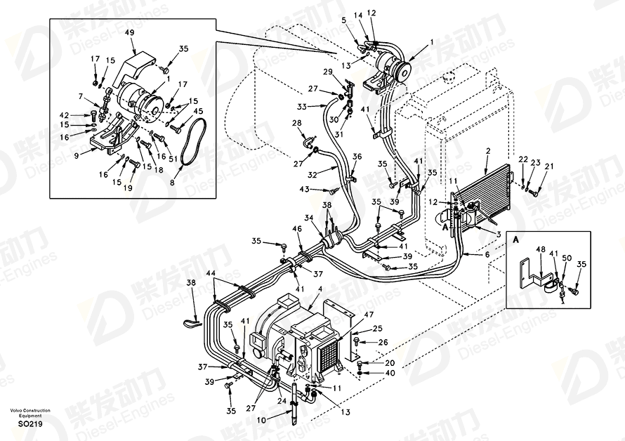 VOLVO Air Cond Unit SA1125-01201 Drawing VOLVO Air Cond Unit SA1125-01201 Drawing