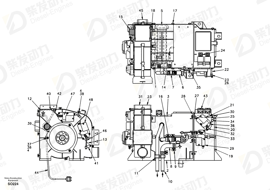 VOLVO Fan Motor SA2025-01940 Drawing