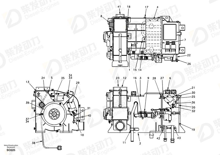 VOLVO Actuator SA1025-02440 Drawing