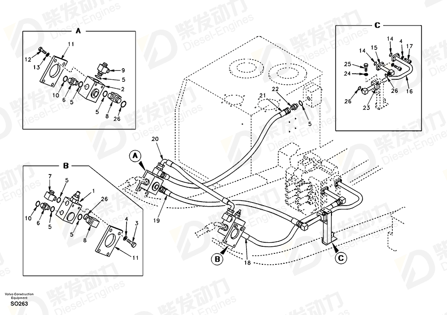 VOLVO Clamp SA9372-43435 Drawing VOLVO Clamp SA9372-43435 Drawing