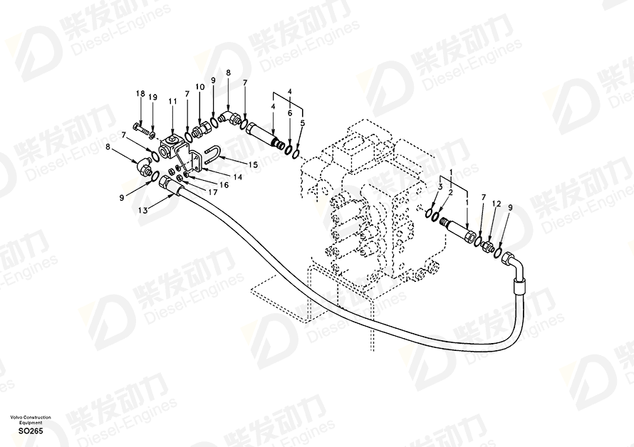 VOLVO Hose assembly 936359 Drawing