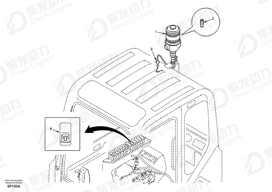 VOLVO Rotating beacon 11803529 Drawing VOLVO Rotating beacon 11803529 Drawing