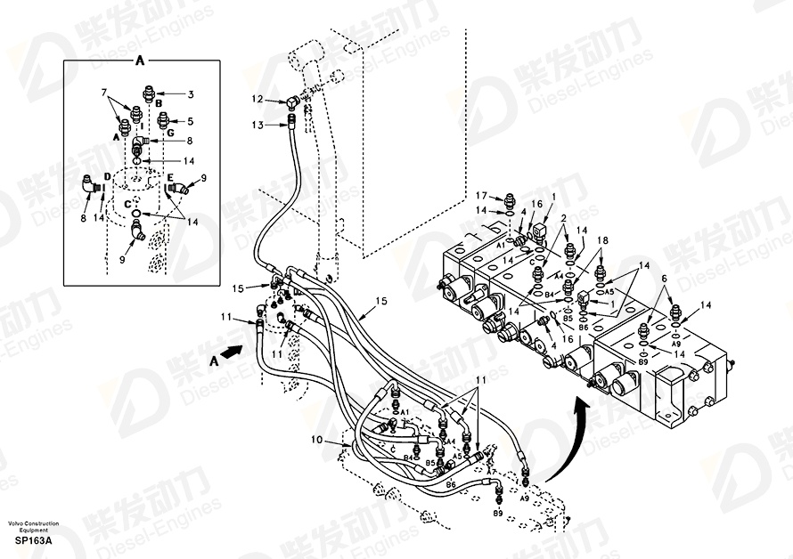 VOLVO CONNECTOR SA9412-11045 Drawing VOLVO CONNECTOR SA9412-11045 Drawing