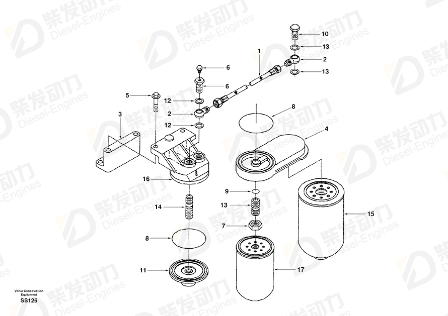 VOLVO Filter cover SA3935487 Drawing