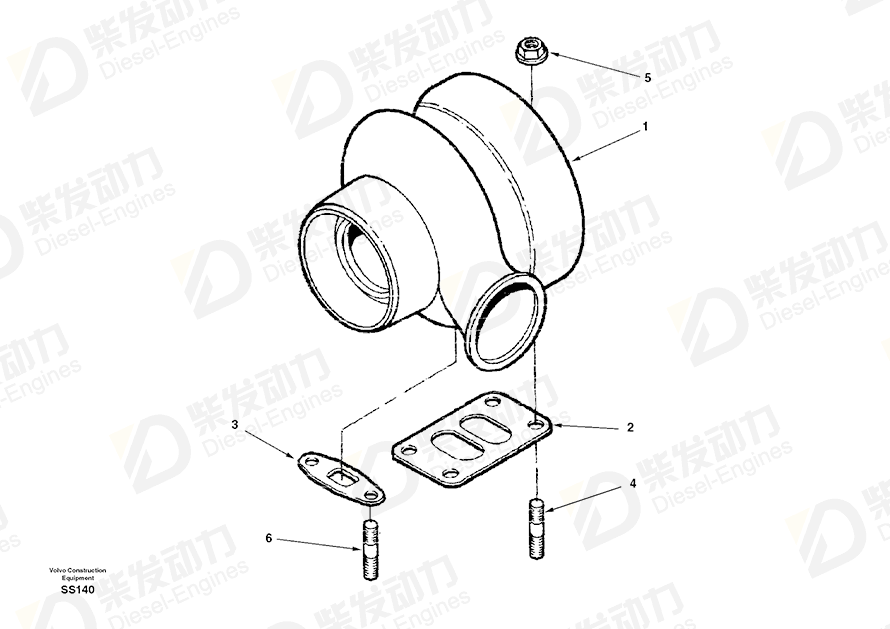 VOLVO Gasket SA3901356 Drawing