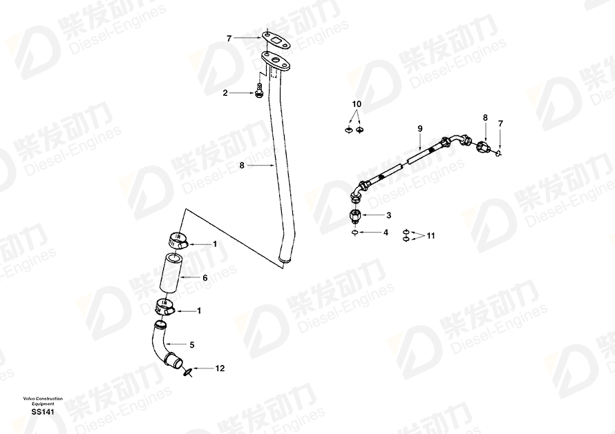 VOLVO Pipe SA3903741 Drawing