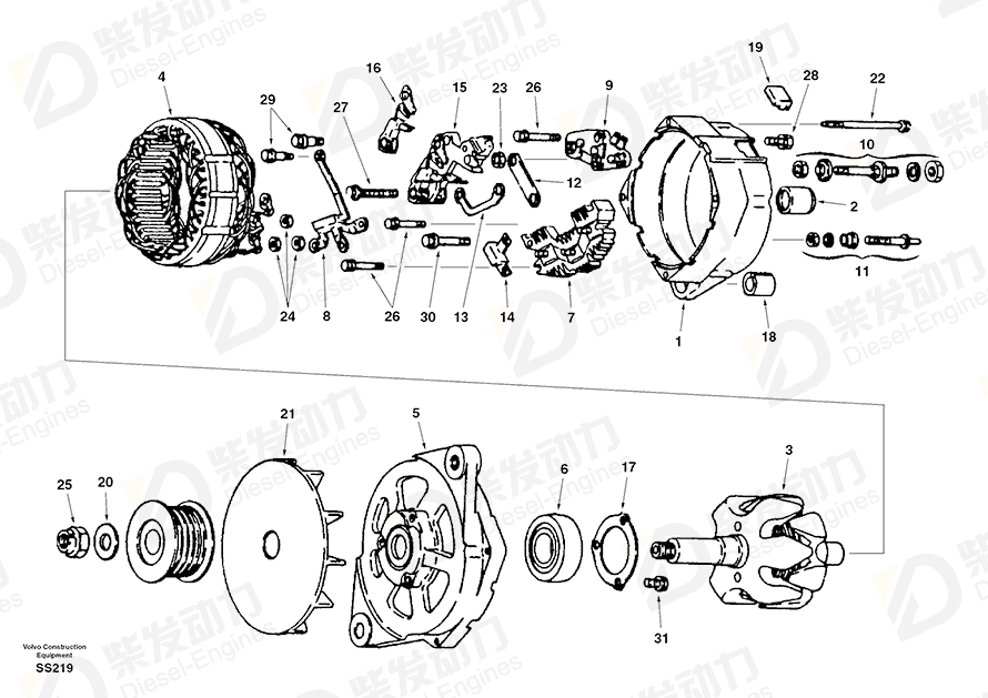 VOLVO Bearing SA8210-06580 Drawing