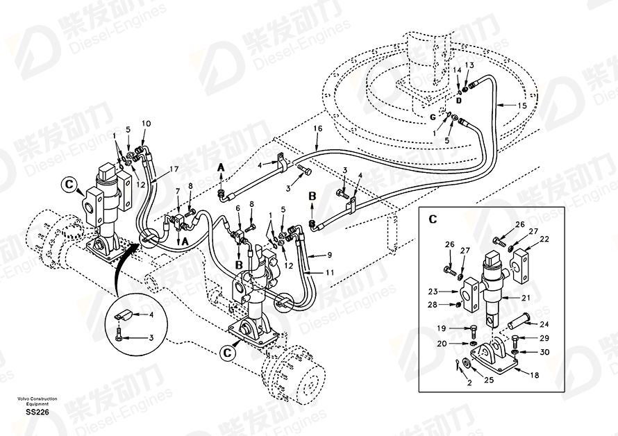 VOLVO Hexagon screw SA9011-22419 Drawing