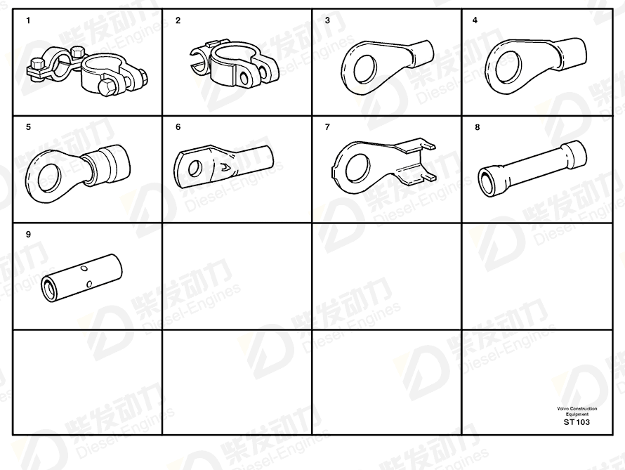 VOLVO Cable terminal 13968137 Drawing