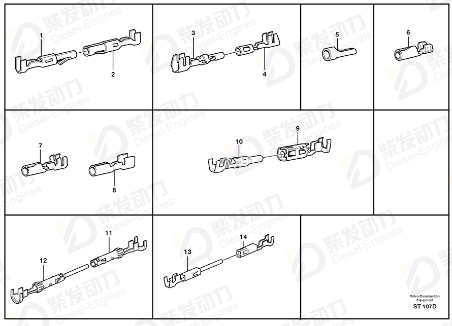 VOLVO Cable terminal 970749 Drawing VOLVO Cable terminal 970749 Drawing