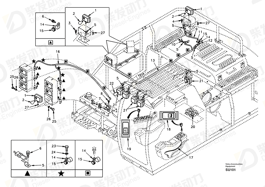 VOLVO Wire harness 14503907 Drawing