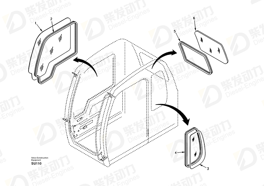 VOLVO Window 14502687 Drawing