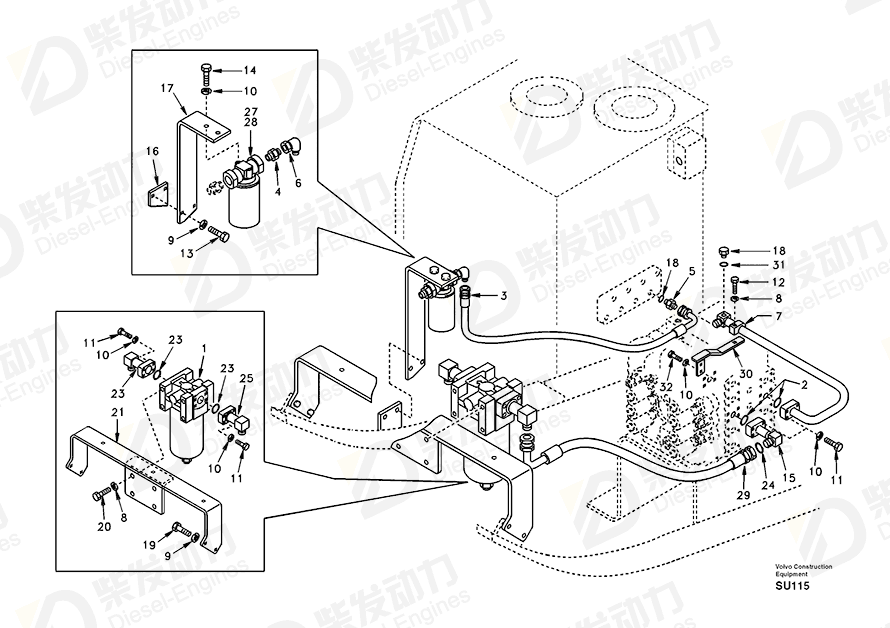 VOLVO Bracket SA14502727 Drawing