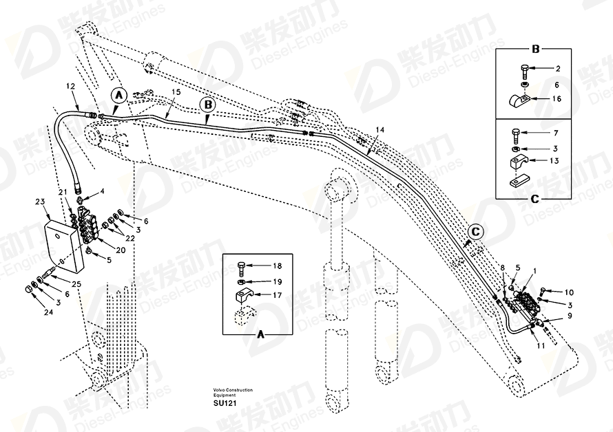 VOLVO Pipe SA1174-01640 Drawing VOLVO Pipe SA1174-01640 Drawing