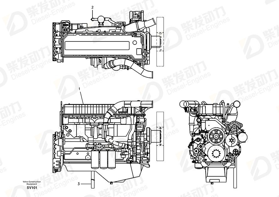 VOLVO Engine 15002893 Drawing