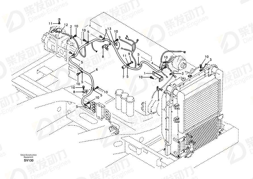 VOLVO Wire harness 14530033 Drawing