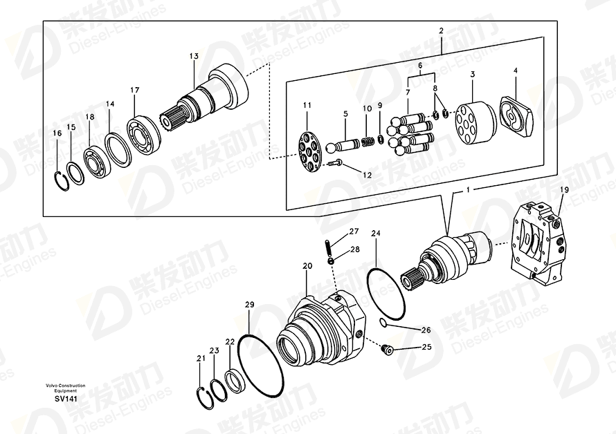 VOLVO Roller bearing SA8230-29410 Drawing