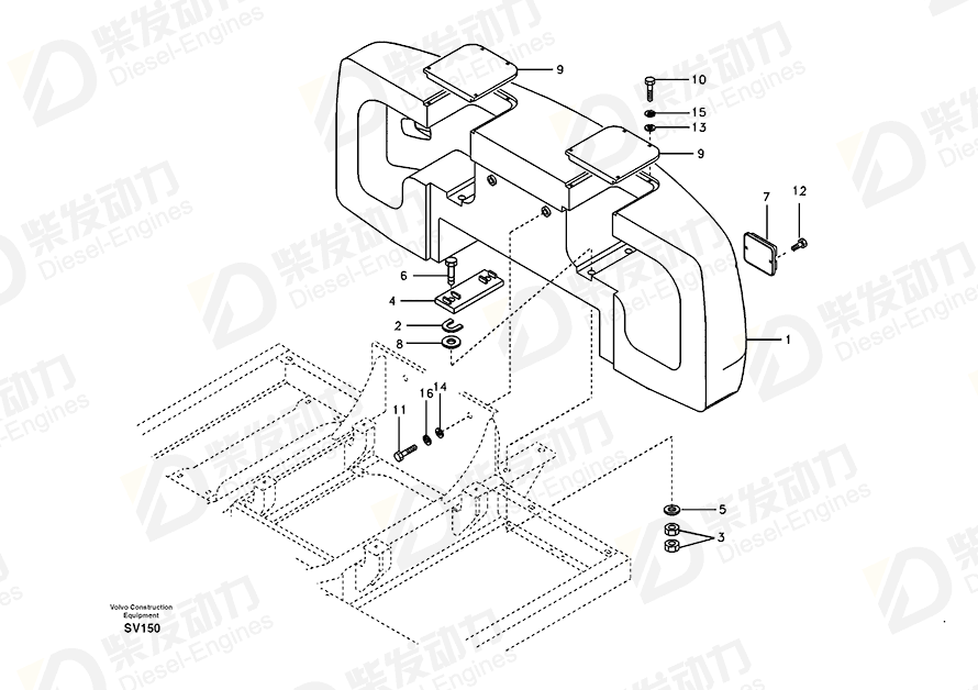 VOLVO Counterweight 14560757 Drawing VOLVO Counterweight 14560757 Drawing