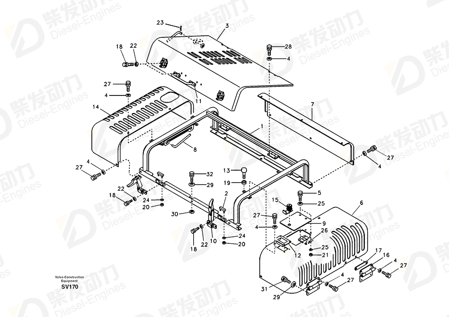 VOLVO Hood 14517198 Drawing