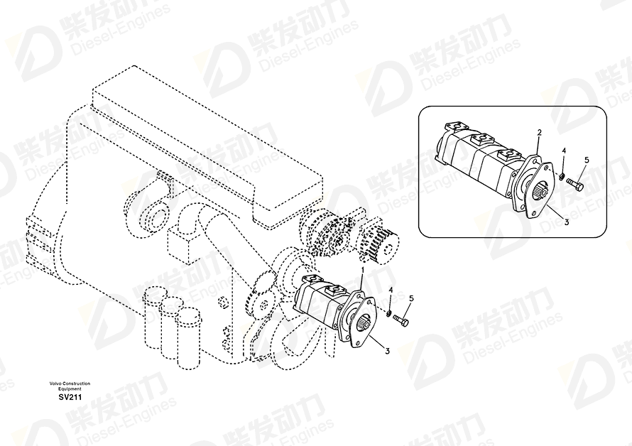 VOLVO Gear pump 14525550 Drawing