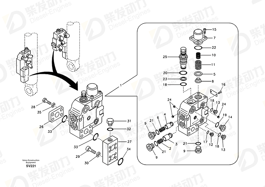 VOLVO Plug 14512229 Drawing