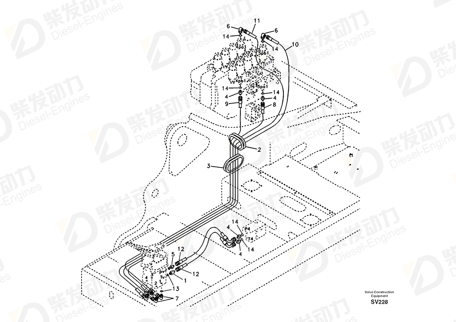 VOLVO Hose assembly SA9451-03269 Drawing