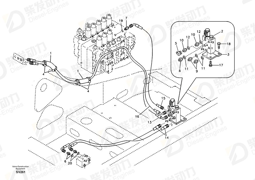 VOLVO HOSE ASSEMBLY SA9453-02667 Drawing VOLVO HOSE ASSEMBLY SA9453-02667 Drawing