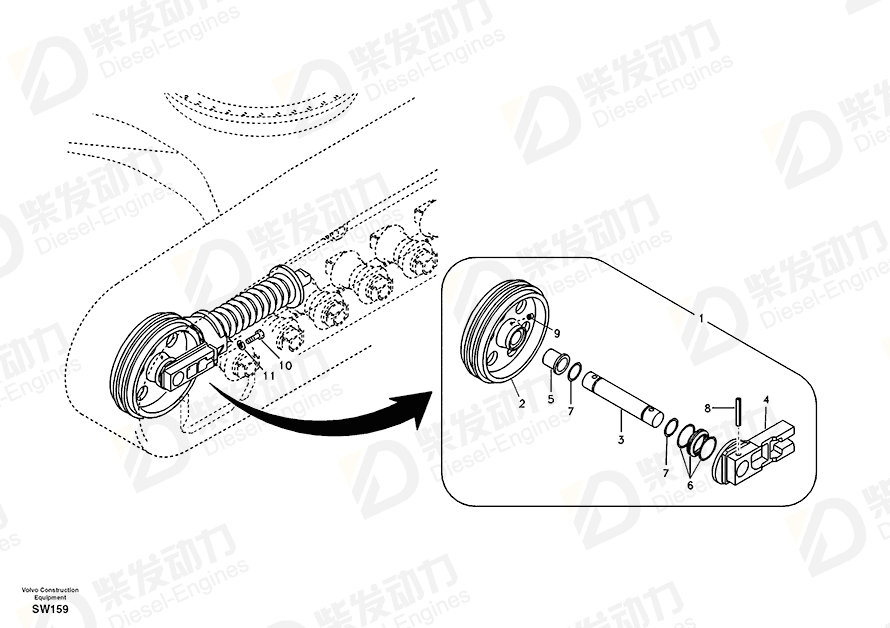 VOLVO Idler 14510974 Drawing