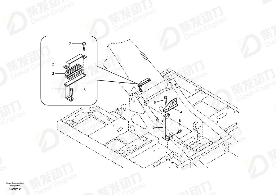 VOLVO Bracket SA1174-58010 Drawing VOLVO Bracket SA1174-58010 Drawing