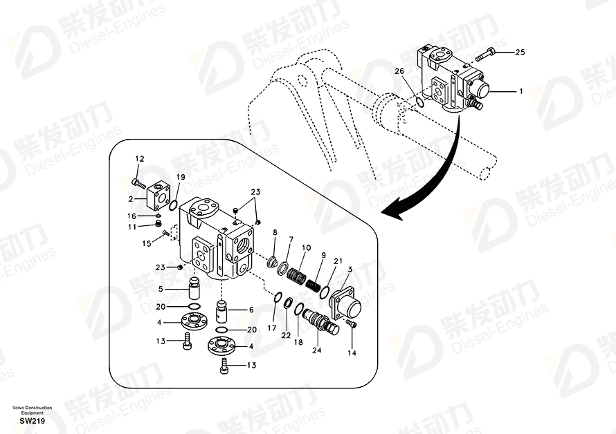 VOLVO Valve SA1174-55400 Drawing