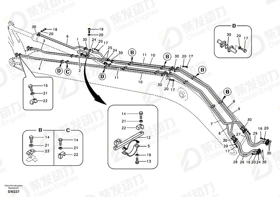 VOLVO Pipe 14509887 Drawing