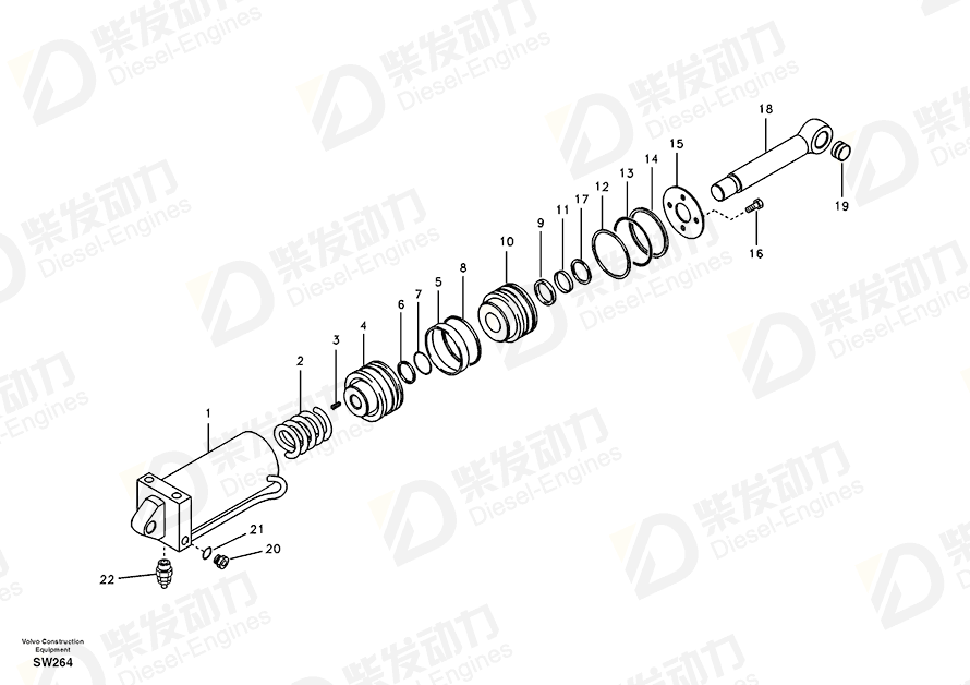 VOLVO Cylinder tube 14516675 Drawing VOLVO Cylinder tube 14516675 Drawing