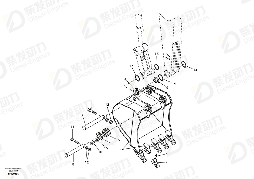 VOLVO Lift framework bushings 14545478 Drawing