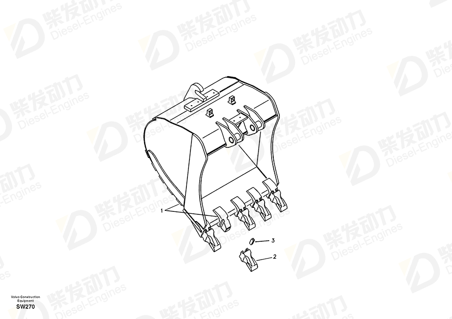 VOLVO Tooth SA1171-89580 Drawing