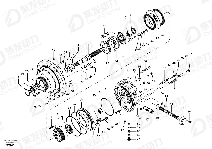 VOLVO ROLLER BEARING SA7242-10100 Drawing