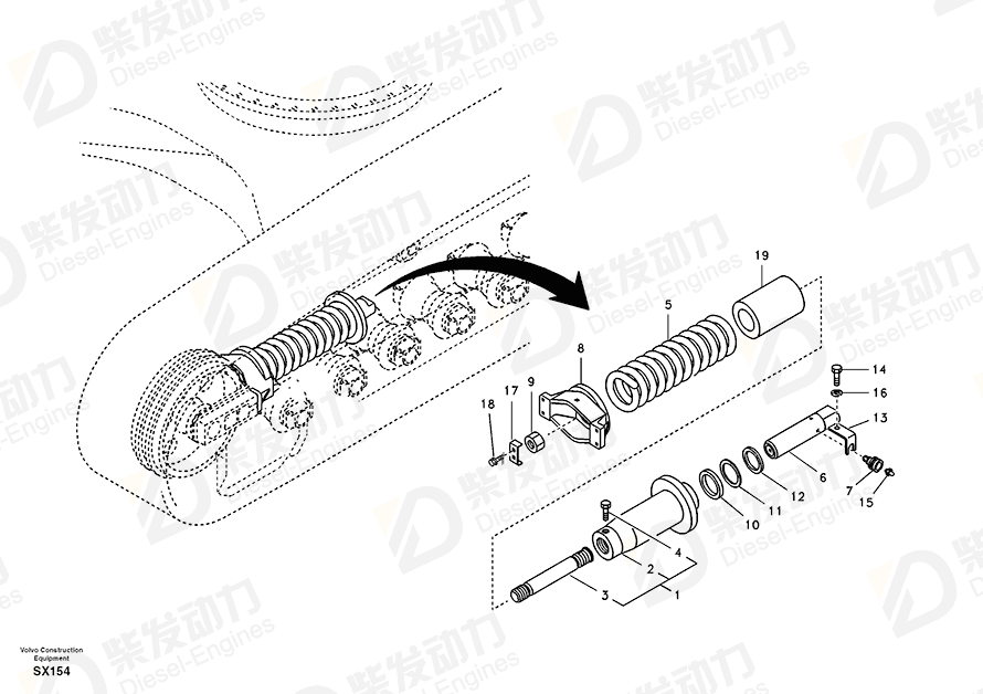 VOLVO Recoil Spring 14501651 Drawing