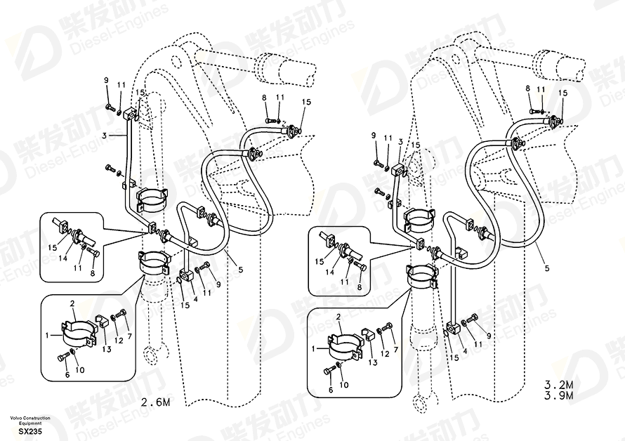 VOLVO HOSE SA9459-05540 Drawing VOLVO HOSE SA9459-05540 Drawing
