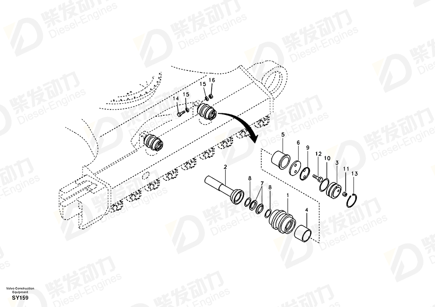 VOLVO Roller SA1181-01011 Drawing VOLVO Roller SA1181-01011 Drawing