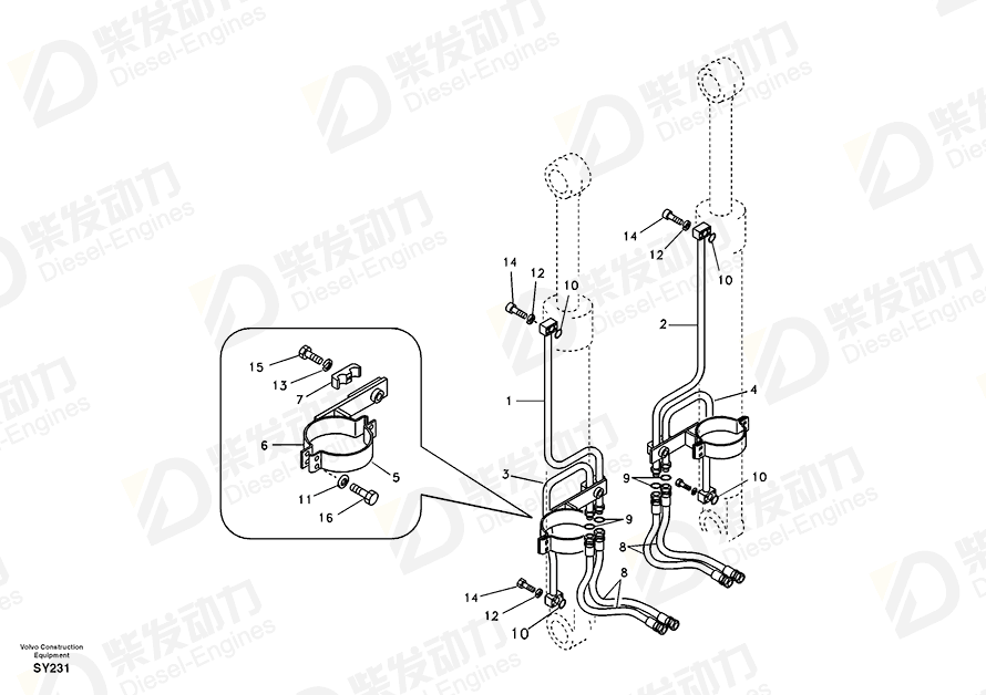 VOLVO PIPE SA1174-01410 Drawing