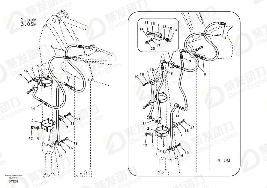 VOLVO Hose SA9401-16635 Drawing