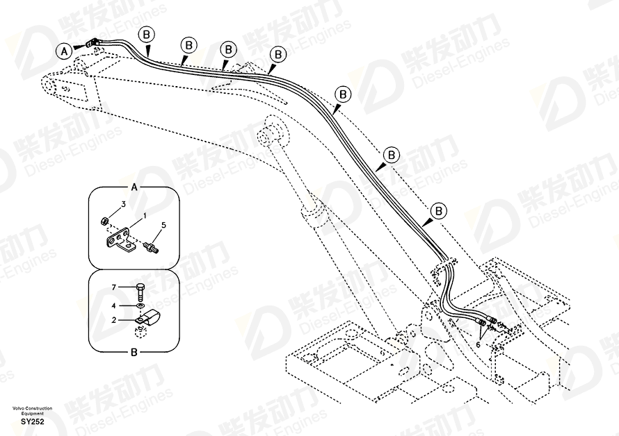 VOLVO Hose SA9466-03556 Drawing VOLVO Hose SA9466-03556 Drawing