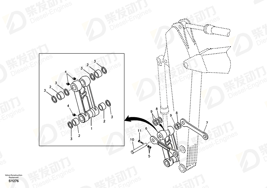 VOLVO Bushing SA9624-11824 Drawing VOLVO Bushing SA9624-11824 Drawing