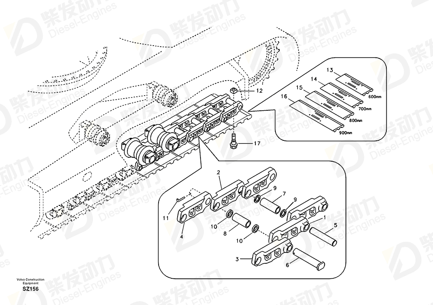 VOLVO Track shoe 14532343 Drawing